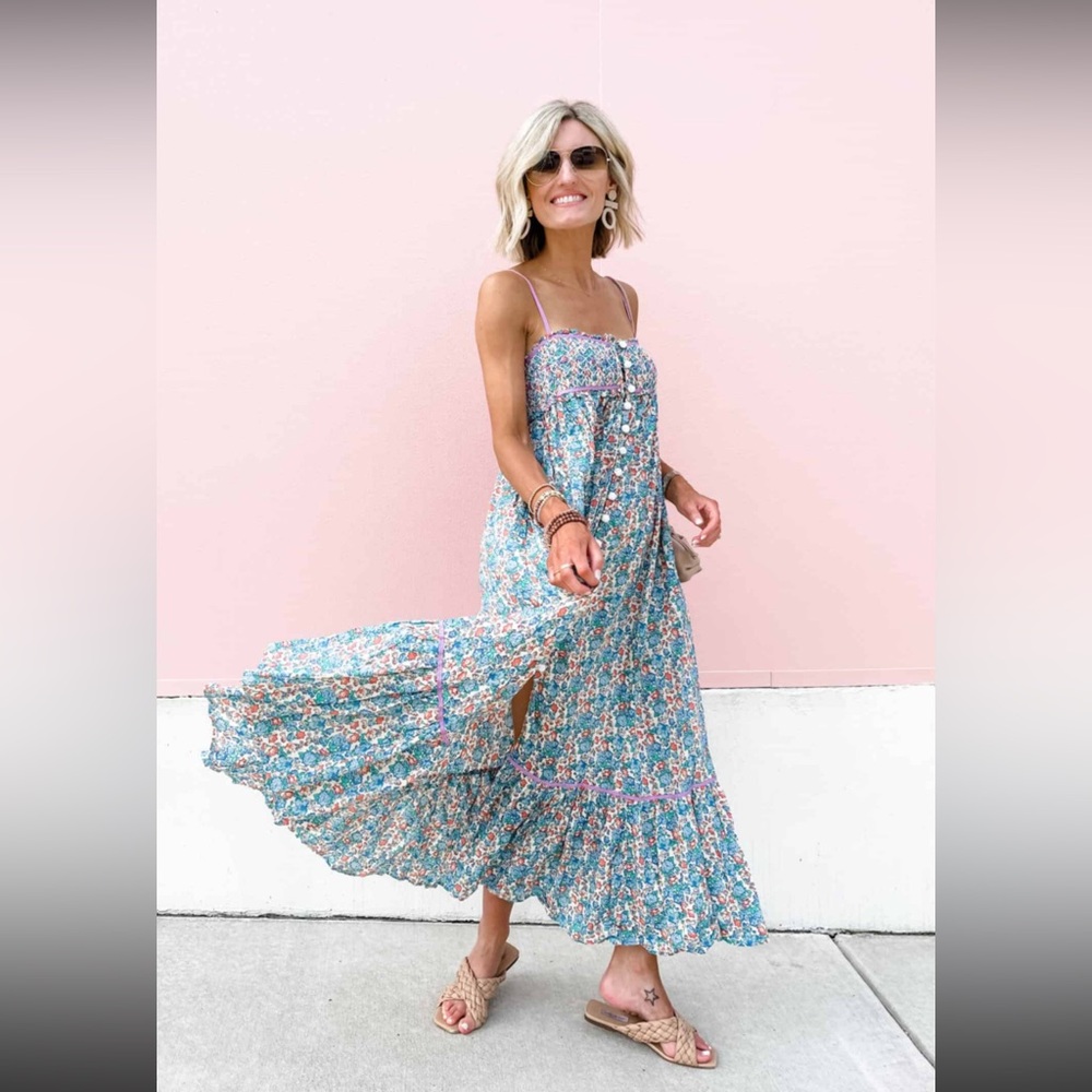Free People Molly Jo Floral Midi Dress Small